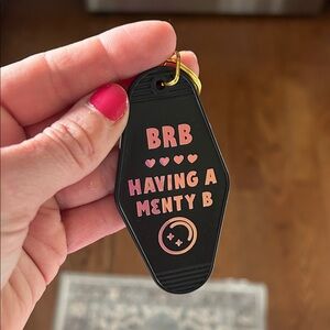 Black Key Tag Card Holder with Pink Gradient Text
